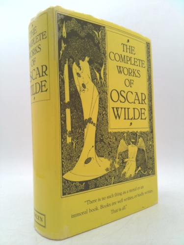 cover of The Works of Oscar Wilde; the cover is yellow with black prin