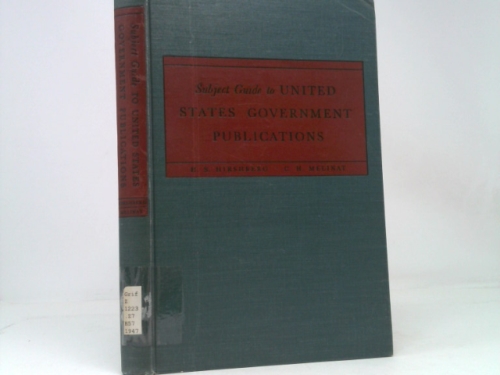 Subject Guide to Major United States Government Publications