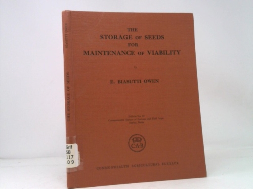 The storage of seeds for maintenance of viability