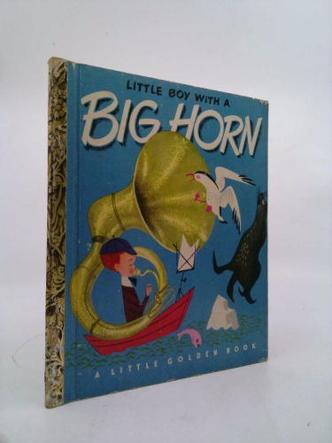 Little boy with a big horn