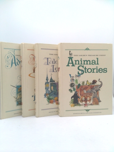 THE GOLDEN TREASURE CHEST. 4 VOLUME SET IN SLIPCASE. FAVORITE CLASSICS, ANI MAL STORIES, TALES & LEGENDS, ADVENTURE STORIES.