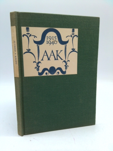 Alfred A. Knopf, Quarter Century, 1915-1940, Carl Van Doren presentation