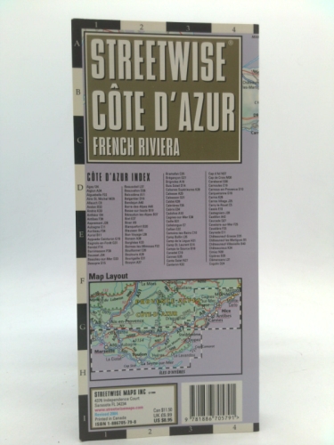 Streetwise French Riviera Map - Laminated Road Map of the French Riviera