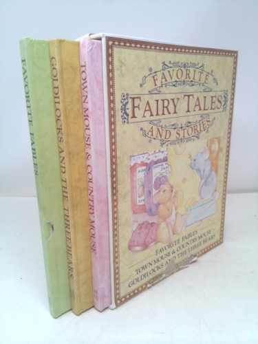 Favorite Fairy Tales and Stories Set of 3 Books with Slip Box: Favorite Fables - Town Mouse & Country Mouse - Goldilocks and the Three Bears
