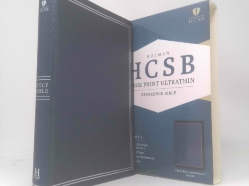 HCSB Large Print Ultrathin Reference Bible, Cobalt Blue LeatherTouch