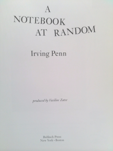 A Notebook at Random (1st Ed) by Irving Penn 9780821261927| eBay