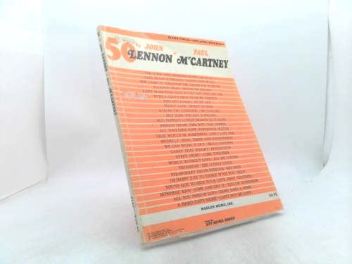 50 By John Lennon & Paul McCartney: Piano Music Vocal Lyrics with Guitar Chord Frames