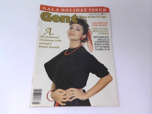 Gent Busty Adult Magazine January 1990 Gala Holiday Issue Beverlee Hills & Devon Daniels